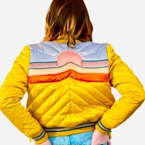 Classic Rock Couture Dolly Western Mustard Bomber Jacket, S, NWOT